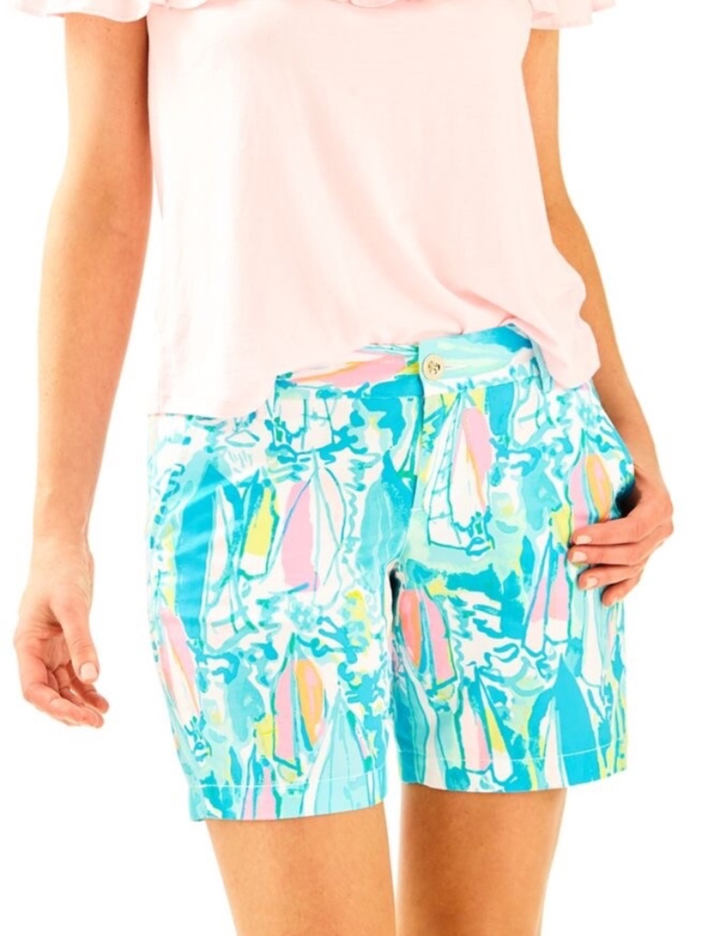 Lilly Pulitzer Jayne Beach And Bae Beach Twill 7" Inseam Shorts - size 6